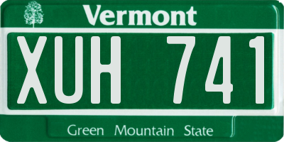 VT license plate XUH741