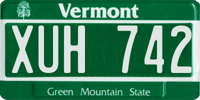 VT license plate XUH742