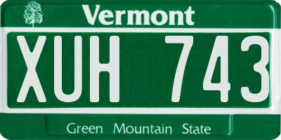VT license plate XUH743