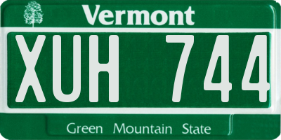VT license plate XUH744