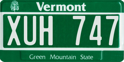 VT license plate XUH747