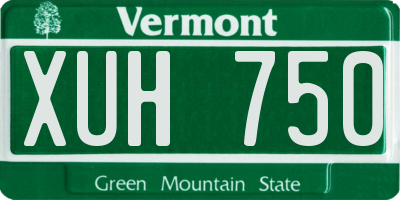 VT license plate XUH750