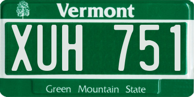 VT license plate XUH751