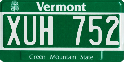 VT license plate XUH752