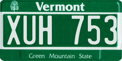 VT license plate XUH753