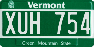 VT license plate XUH754