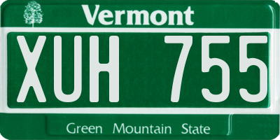 VT license plate XUH755