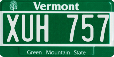 VT license plate XUH757