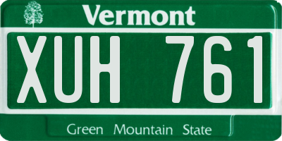 VT license plate XUH761