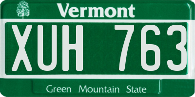 VT license plate XUH763