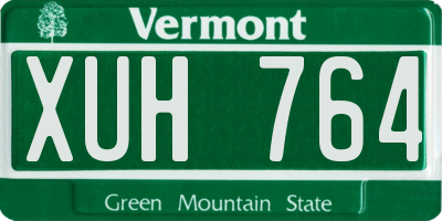 VT license plate XUH764