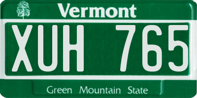 VT license plate XUH765