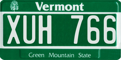VT license plate XUH766