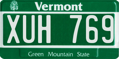 VT license plate XUH769