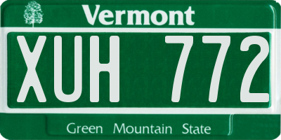 VT license plate XUH772