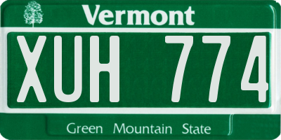 VT license plate XUH774