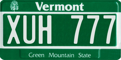 VT license plate XUH777