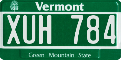 VT license plate XUH784