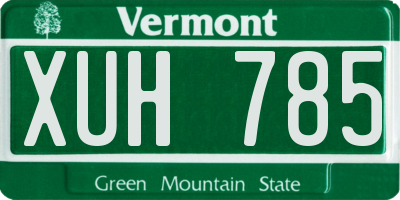 VT license plate XUH785