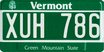 VT license plate XUH786
