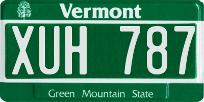 VT license plate XUH787