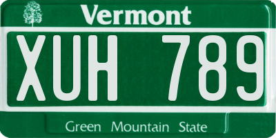 VT license plate XUH789