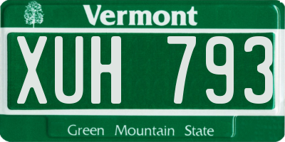 VT license plate XUH793