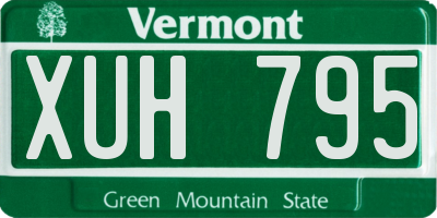 VT license plate XUH795