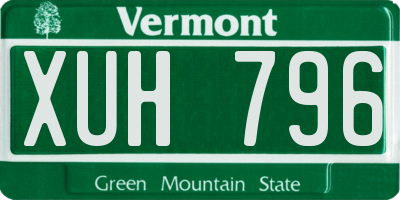VT license plate XUH796