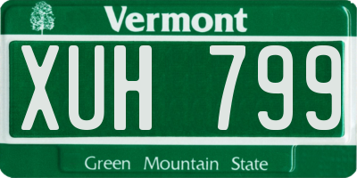 VT license plate XUH799
