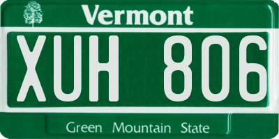 VT license plate XUH806