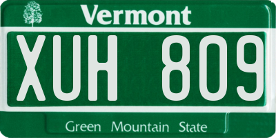 VT license plate XUH809