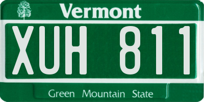 VT license plate XUH811