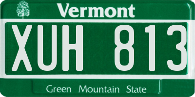 VT license plate XUH813