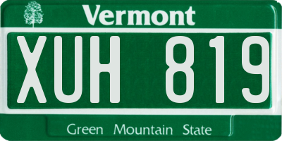 VT license plate XUH819