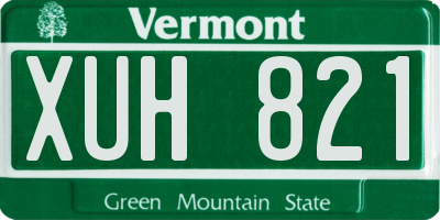 VT license plate XUH821