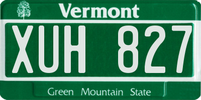 VT license plate XUH827
