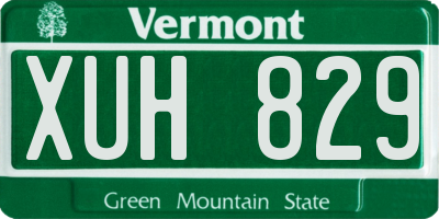 VT license plate XUH829
