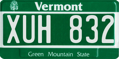 VT license plate XUH832