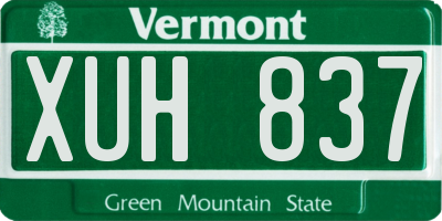 VT license plate XUH837
