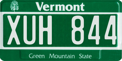 VT license plate XUH844