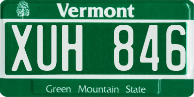 VT license plate XUH846