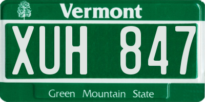 VT license plate XUH847
