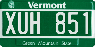 VT license plate XUH851