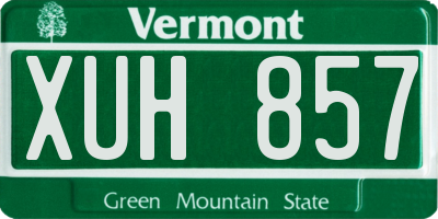 VT license plate XUH857