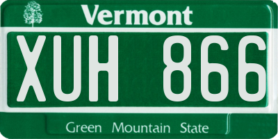 VT license plate XUH866