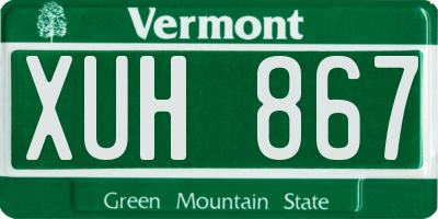 VT license plate XUH867