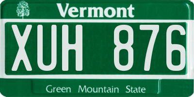 VT license plate XUH876
