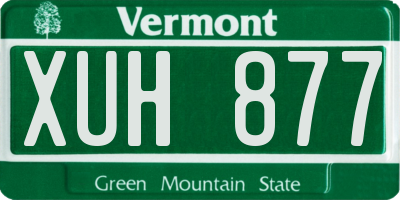 VT license plate XUH877