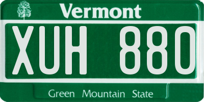 VT license plate XUH880